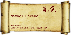 Mechel Ferenc névjegykártya