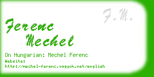 ferenc mechel business card
